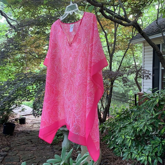 Talbots Tops - Talbots Pink Paisley Poncho
